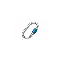 Карабинер стоманен Carabiner OVAL STEEL SCREW GATE WHITE ZINC