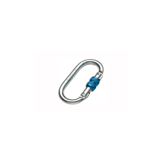 Карабинер стоманен Carabiner OVAL STEEL SCREW GATE WHITE ZINC